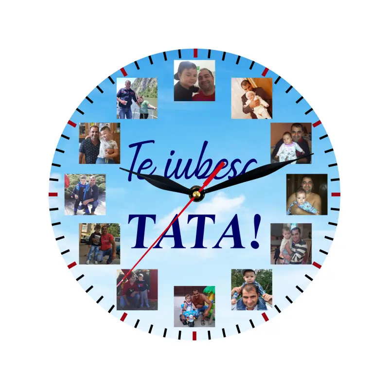 Te iubesc tata, ceas lemn de perete, model 49